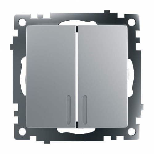 Выключатель двухклавишный с подсветкой без рамки Stekker Катрин 39579 в Нижнем Новгороде фото 5