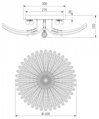 Потолочная люстра Eurosvet Flowers 101015/10 в Нижнем Новгороде фото 3