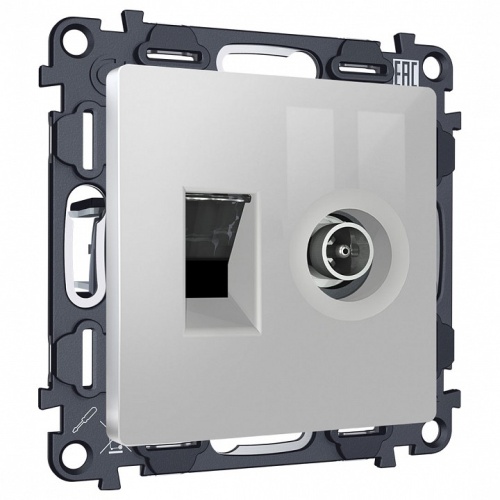 ТВ-розетка и розетка Ethernet RJ-45 без рамки Ambrella Volt ALFA MA412510 в Нижнем Новгороде