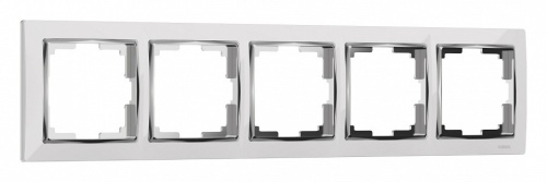 Рамка на 5 постов Werkel Snabb (белый/хром) W0051901 в Нижнем Новгороде
