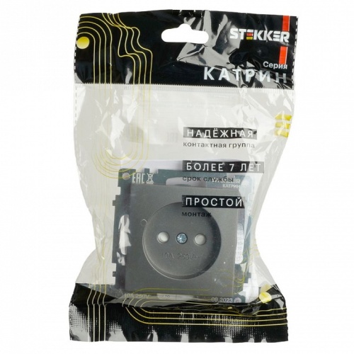 Розетка без заземления и со шторкой, без рамки Stekker Катрин 49420 в Нижнем Новгороде фото 3