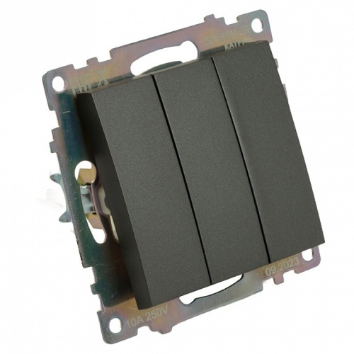 Выключатель трехклавишный без рамки Stekker Катрин 49415 в Нижнем Новгороде фото 7