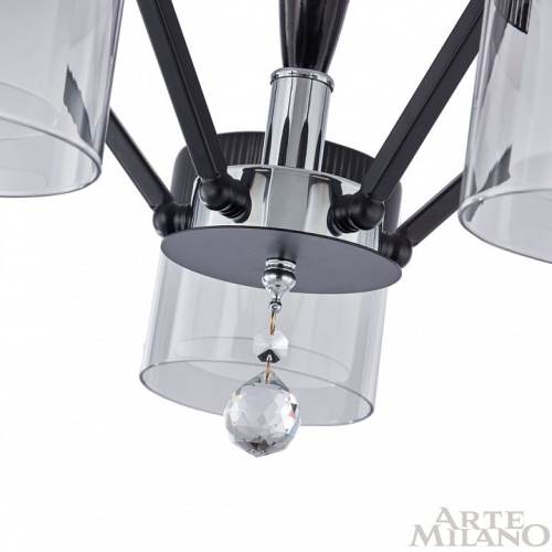 Люстра на штанге Arte Milano Napoli-2646 332646/5 CR+BK в Нижнем Новгороде фото 2