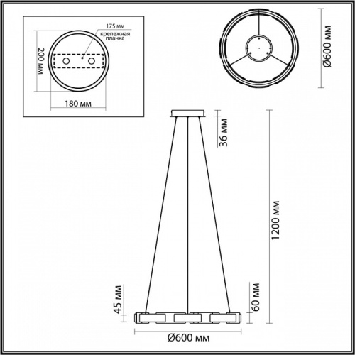 Подвесной светильник Odeon Light Fierro 4991/55L в Чебоксарах фото 2