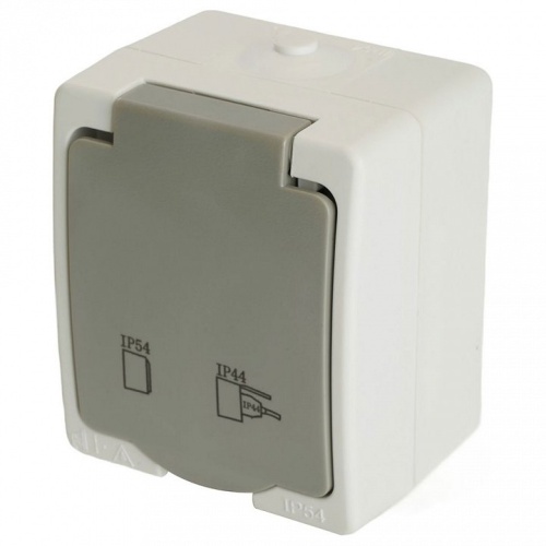 Розетка с заземлением и со шторкой, с крышкой Stekker Велена 49727 в Нижнем Новгороде