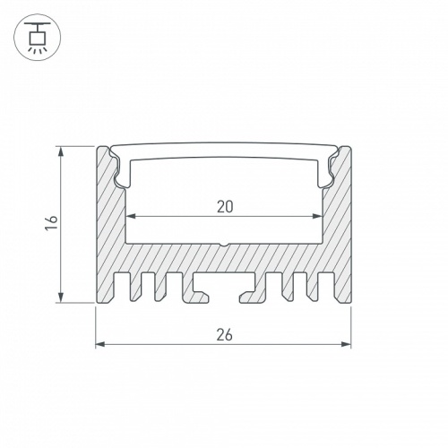 Профиль подвесной Arlight ARH-LINE-1726-2000 ANOD 018674 в Нижнем Новгороде фото 2