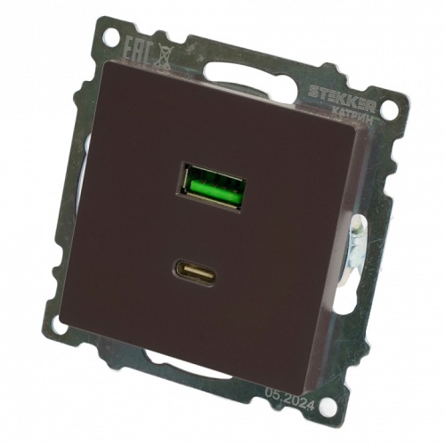 Розетка 2хUSB type A и C без рамки Stekker Катрин 50057 в Нижнем Новгороде фото 8