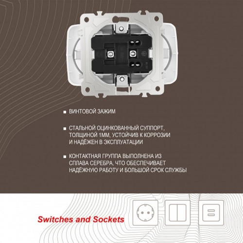 Розетка двойная с заземлением, без рамки Arte Milano am-205 205.40-2.white в Нижнем Новгороде фото 2