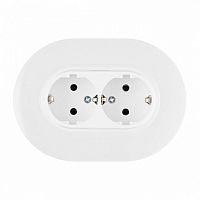Розетка двойная с заземлением и со шторкой Arte Milano SET08-2 SET08-double-40-2 white в Нижнем Новгороде
