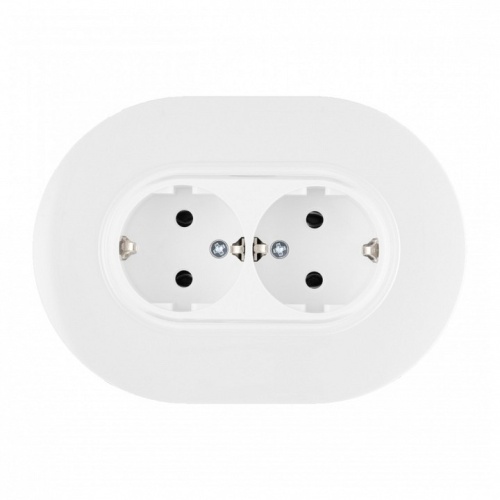Розетка двойная с заземлением и со шторкой Arte Milano SET08-2 SET08-double-40-2 white в Нижнем Новгороде