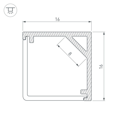 Профиль SL-KANT-H16-2000 WHITE (Arlight, Алюминий) в Советске