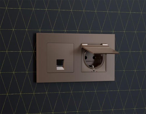 Розетка Ethernet RJ-45 и со шторками, без рамки Ambrella Volt ALFA MA642005 в Нижнем Новгороде фото 2