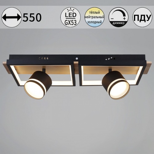 Накладной светильник 19560-0.3-2+2 BK+WOOD в Нижнем Новгороде фото 2