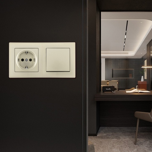 Блок с розеткой и выключателем Arte Milano SET06-2 SET06-2-30-1-40-1 shampan в Нижнем Новгороде фото 2