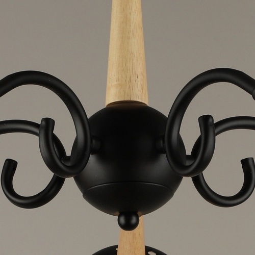 Люстра на штанге 04886-0.3-05 BK+WOOD в Нижнем Новгороде фото 2