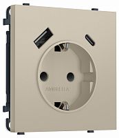 Розетка с заземлением и со шторкой и 2хUSB type A и C, без рамки Ambrella Volt MS MS350010 в Нижнем Новгороде