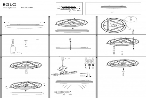 Накладной светильник Eglo Frania 97884 в Нижнем Новгороде фото 2
