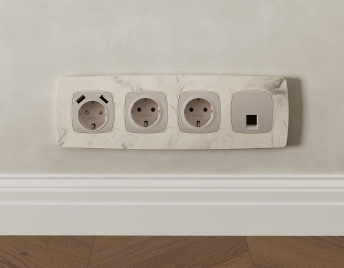 Розетка Ethernet RJ-45 и со шторками, без рамки Ambrella Volt OMEGA MO372005 в Нижнем Новгороде фото 2