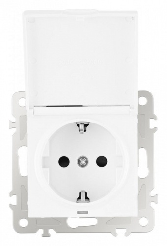 Розетка влагозащищенная с заземлением и со шторкой с крышкой Arte Milano am-206 206.41-1.white в Нижнем Новгороде фото 7