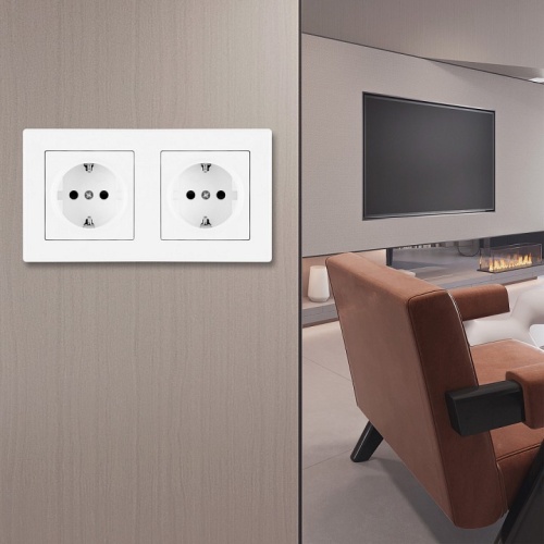 Розетка с заземлением и со шторкой Arte Milano SET06-2 SET06-2-40-1x2 white в Нижнем Новгороде фото 2