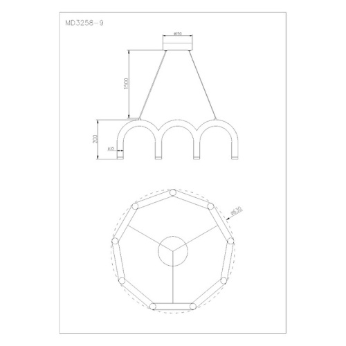 Подвесная люстра Arte Lamp Warhol A3258LM-45BK в Нижнем Новгороде фото 2
