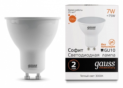 Лампа светодиодная Gauss Софит GU10 7Вт 3000K 13617 в Нижнем Новгороде