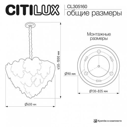 Подвесная люстра Citilux DRYAD CL305160 в Нижнем Новгороде фото 15