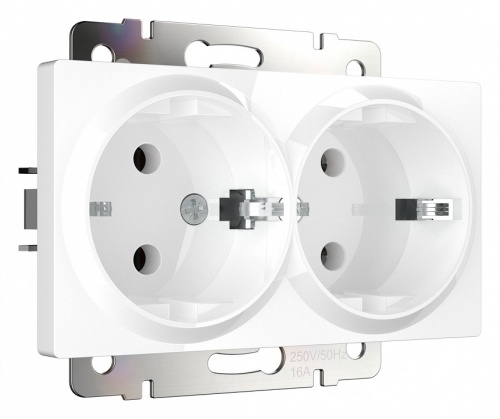 Розетка двойная с заземлением, без рамки Werkel белый W1172001 в Нижнем Новгороде