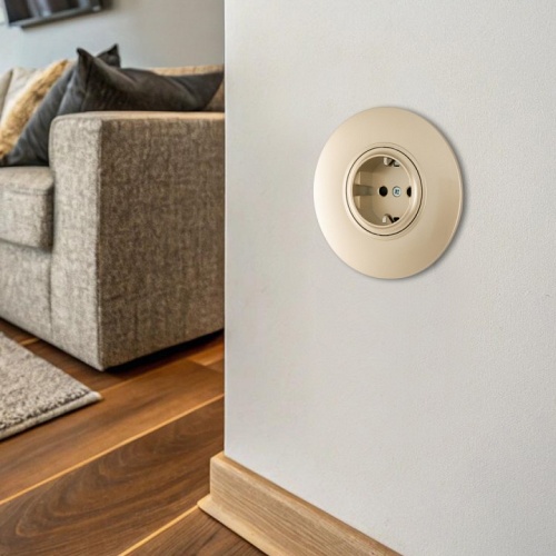 Розетка с заземлением и со шторкой Arte Milano SET08-1 SET08-1-40-1 shampan в Нижнем Новгороде фото 2