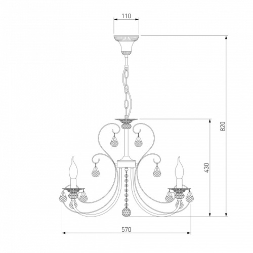 Подвесная люстра Eurosvet Alda 3305/5 в Нижнем Новгороде фото 2