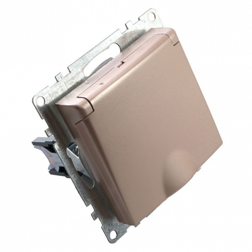 Розетка с заземлением и со шторкой, без рамки с крышкой Stekker Катрин 39594 в Нижнем Новгороде фото 5