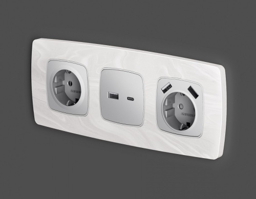 Накладка для розетки type A и C Ambrella Volt OMEGA OP4110 в Нижнем Новгороде фото 2