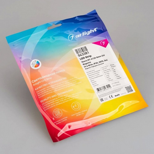 Лента светодиодная Arlight A120 24V 8mm 9.6 W/m 043381 в Нижнем Новгороде фото 3