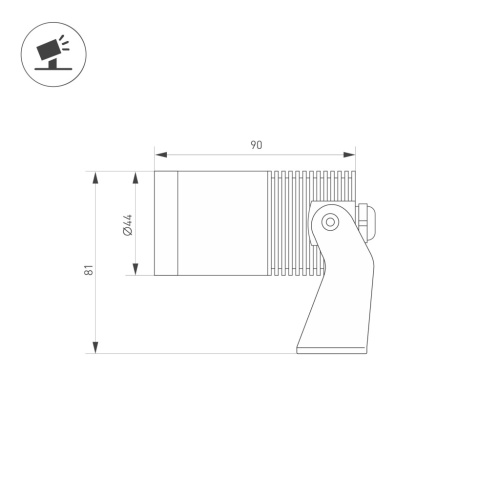 Светильник ALT-RAY-R44-8W Warm3000 (RS, 33 deg, 230V) (Arlight, IP67 Металл, 3 года) в Азове