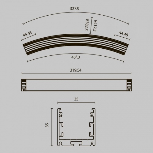 Профиль накладной Maytoni Led strip ALM-3535R-B-D-45°-0.8M в Заречном фото 2