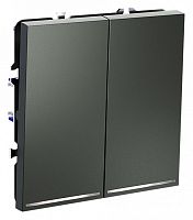 Выключатель проходной двухклавишный с подсветкой без рамки Voltum S70 VLS020406 в Нижнем Новгороде