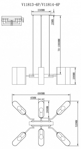 Подвесная люстра Moderli Metalicana V11814-6P в Нижнем Новгороде фото 2