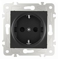 Розетка с заземлением и со шторкой, без рамки Arte Milano am-203 203.40-1.black в Нижнем Новгороде
