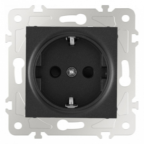 Розетка с заземлением и со шторкой, без рамки Arte Milano am-203 203.40-1.black в Нижнем Новгороде