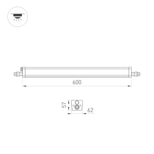 Светильник ALT-TUBULAR-MOTION-600-14W Day4000 (WH, 120 deg, 230V) (Arlight, IP65 Пластик, 5 лет) в Великом Устюге фото 3