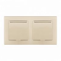 Розетка влагозащищенная с заземлением и со шторкой с крышкой Arte Milano SET06-2 SET06-2-41-1x2 shampan в Нижнем Новгороде