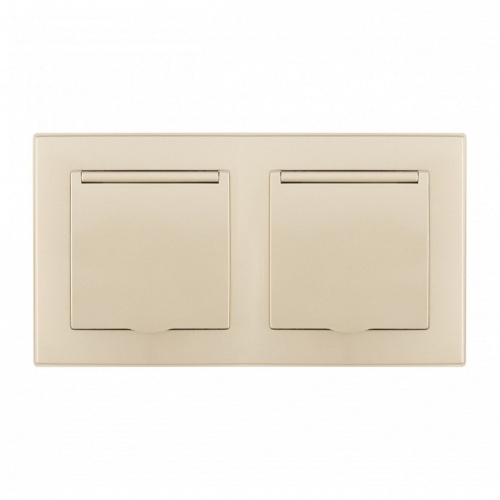 Розетка влагозащищенная с заземлением и со шторкой с крышкой Arte Milano SET06-2 SET06-2-41-1x2 shampan в Нижнем Новгороде