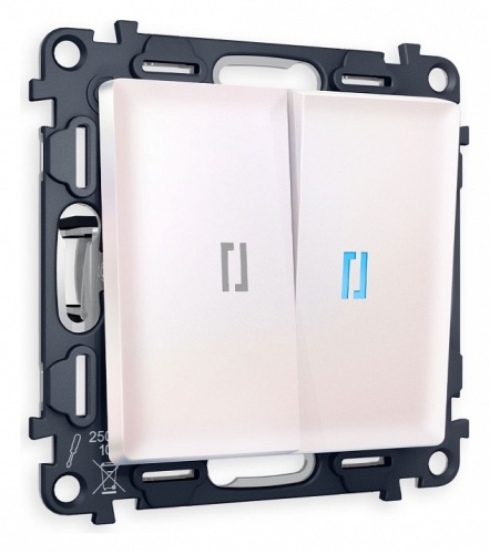 Выключатель двухклавишный с подсветкой без рамки Ambrella Volt ALFA MA204020 в Нижнем Новгороде