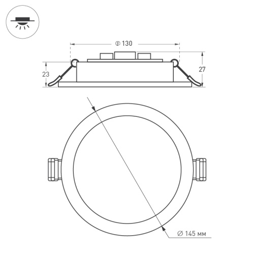 Светильник DL-BL145-12W Warm White (Arlight, IP40 Металл, 3 года) в Владивостоке фото 3