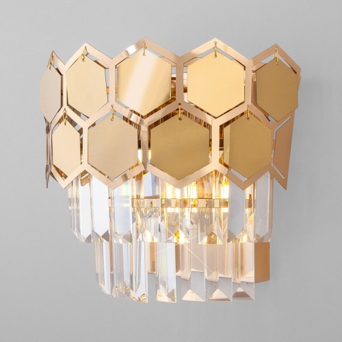 Накладной светильник Eurosvet Ariana 10124/2 золото/прозрачный хрусталь Strotskis (10113/2) в Нижнем Новгороде фото 7