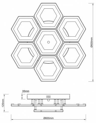 Потолочная люстра Escada Hexagon 10204/7LED в Советске фото 2