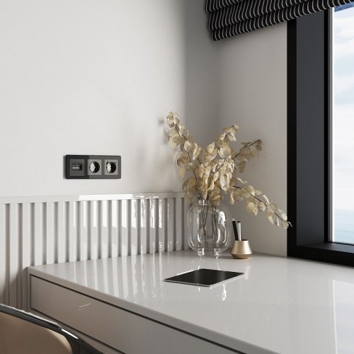 Накладка для розетки Ethernet RJ-45 Werkel графит акрил W1191144 в Нижнем Новгороде фото 3