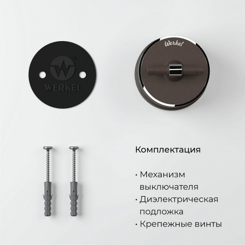Выключатель одноклавишный с корпусом Werkel Vintage (мокко матовый/хром) W5812052 в Нижнем Новгороде фото 6