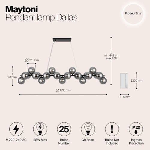 Подвесная люстра Maytoni Dallas MOD547PL-25B в Сычевке фото 5