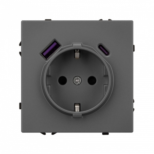 Розетка с заземлением и со шторкой и 2хUSB type A и C, без рамки Arlight NOBE 054287(1) в Нижнем Новгороде фото 2